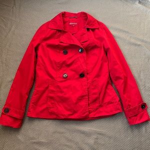 Red cotton peacoat